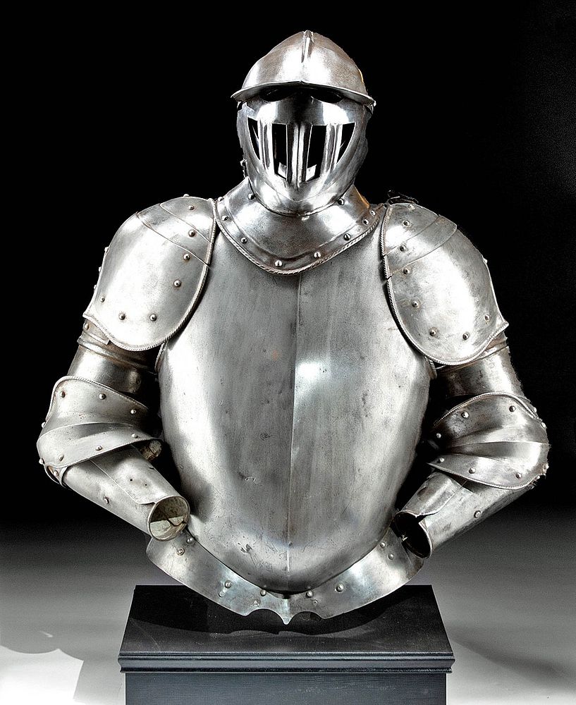 Appraisal: th C European Victorian Steel Armor Set w Helmet Western