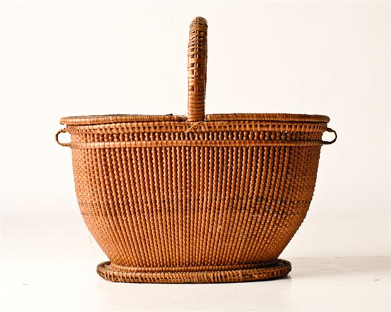 Appraisal: An E-M th C Ladies Shopping Basket with a wrapped