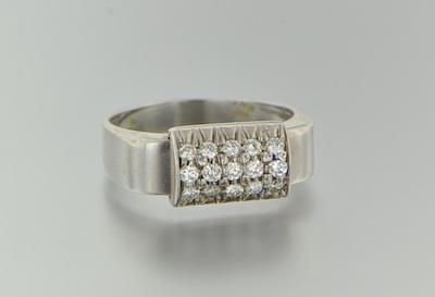 Appraisal: An Italian k Gold and Diamond Ring k white gold