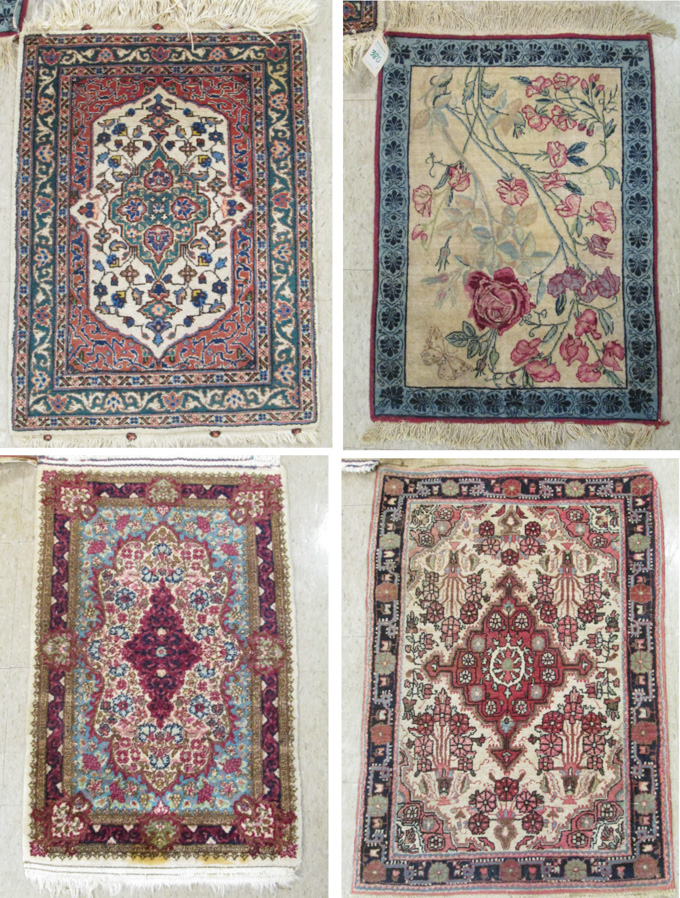 Appraisal: FOUR HAND KNOTTED SEMI-ANTIQUE PERSIAN MATS X x x x