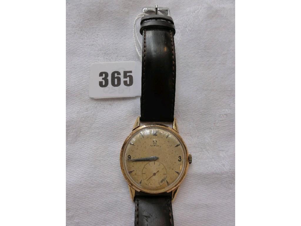 Appraisal: A gents Omega wristwatch of simple form with leather strap