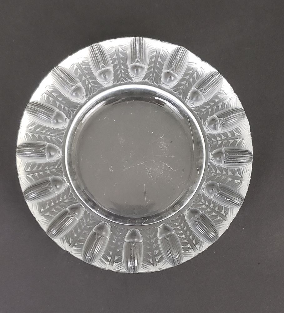 Appraisal: Signed Lalique French Frosted Glass Ashtray Signed Lalique French Frosted