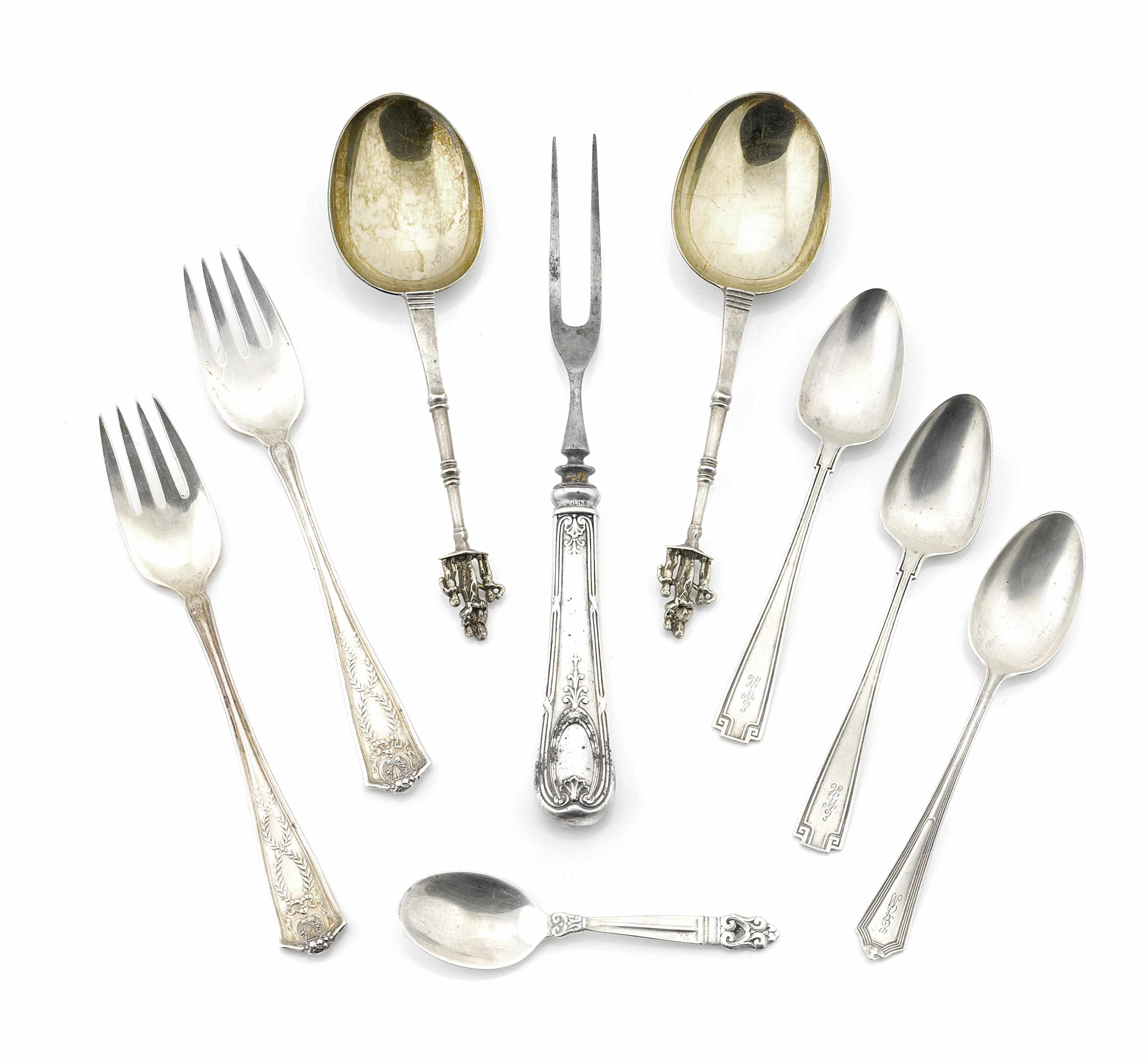 Appraisal: A group of American and English sterling silver flatware th