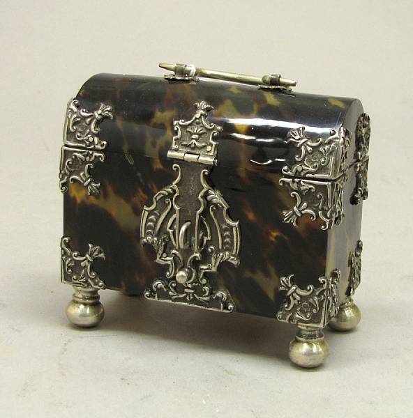 Appraisal: A Baroque style tortoiseshell small table box early st century