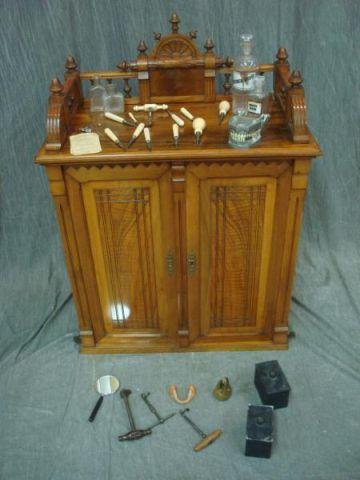 Appraisal: Victorian Dental Cabinet Contents A wonderful collection of vintage dental