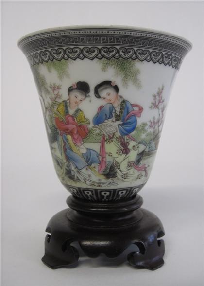 Appraisal: Chinese famille rose eggshell porcelain cupqianlong mark th century