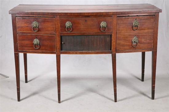 Appraisal: SIDEBOARD Mahogany with five drawers lions head handles and a