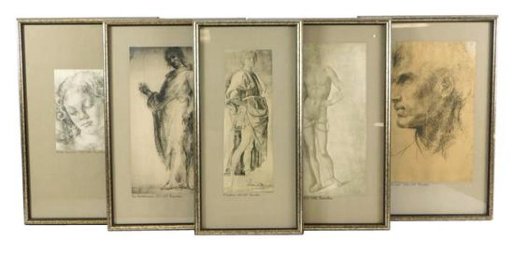 Appraisal: Five reproduction prints of drawings by Florentine Old Masters including