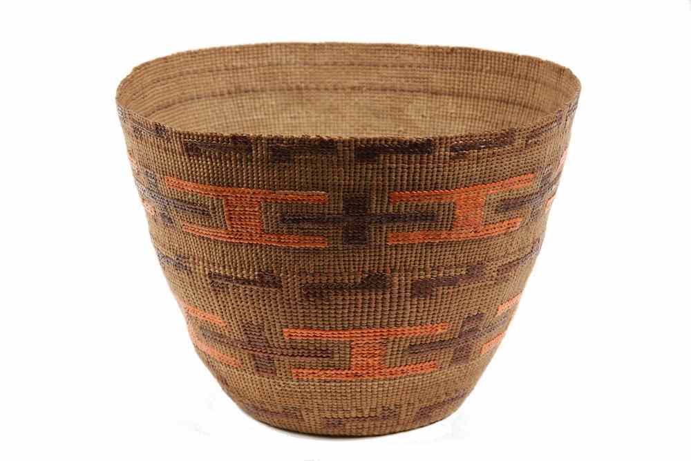 Appraisal: NATIVE AMERICAN BASKET - Woven Grass Hupa California open conical