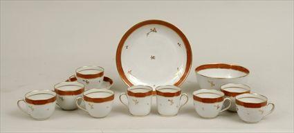 Appraisal: Paris Porcelain Part Tea Service Comprising seven teacups two coffee