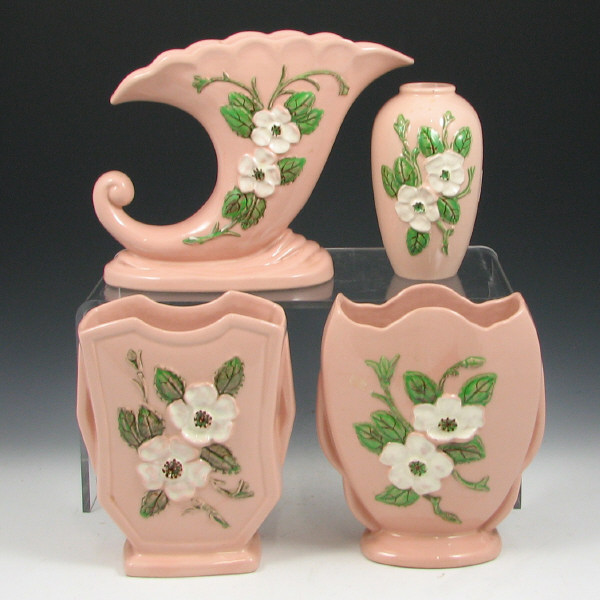 Appraisal: Hull Rosella - Vases Cornucopia Pitchers Lot of eight Rosella