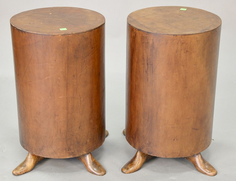 Appraisal: Two pair of small pedestals one wood pair with shoe