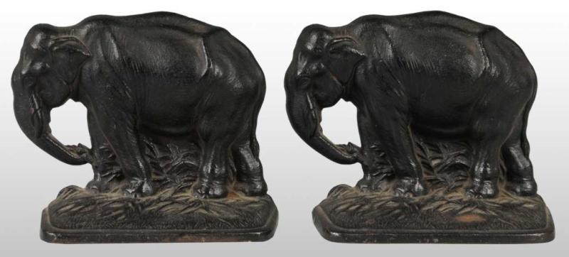 Appraisal: Cast Iron Elephant Bookends Condition Very Good Size - x