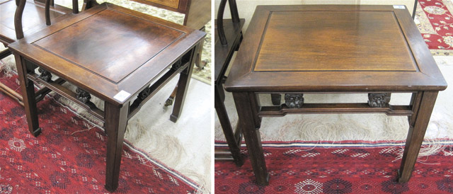 Appraisal: A PAIR OF HONGMU ROSEWOOD LAMP TABLES Chinese early th