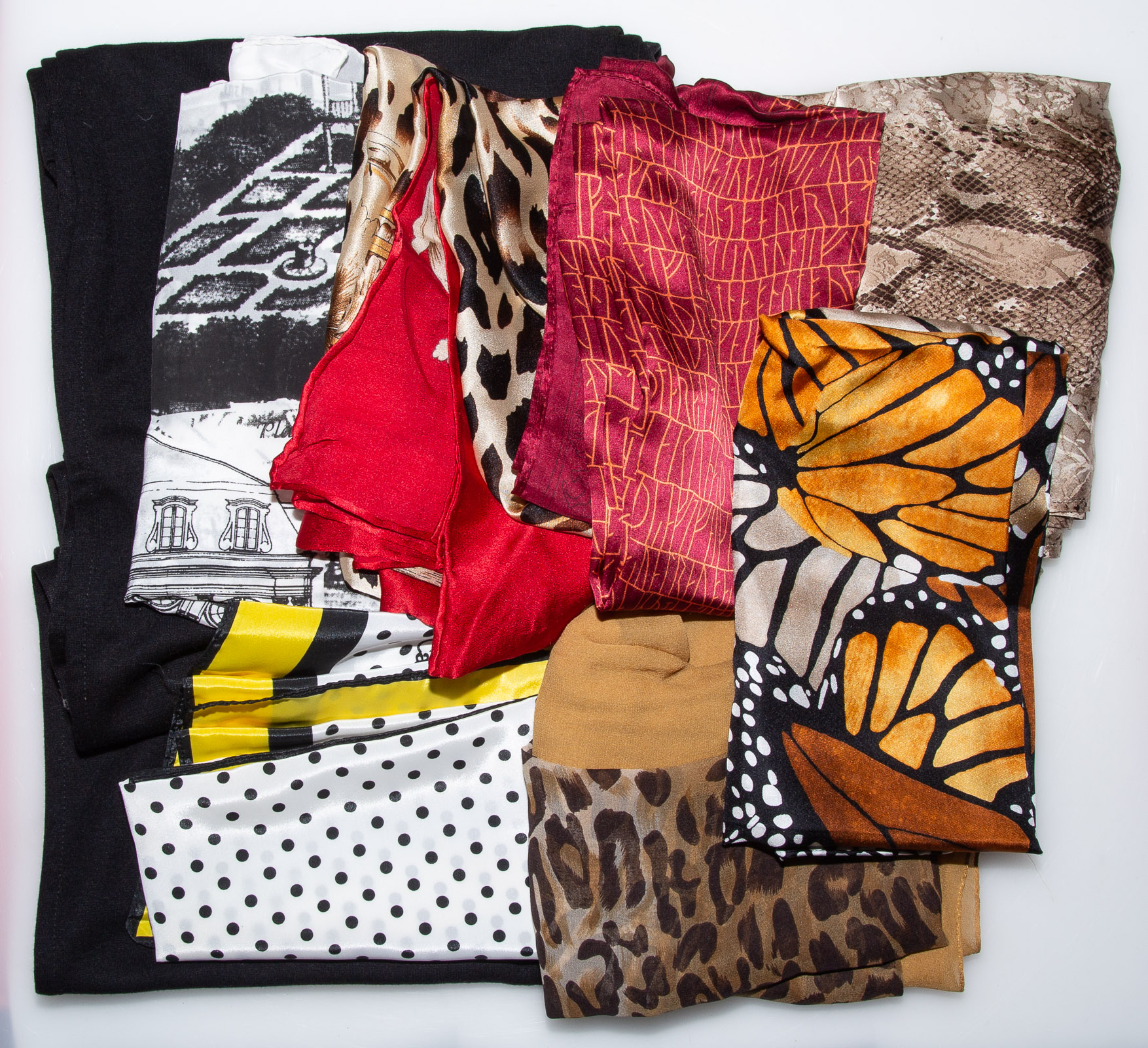 Appraisal: ASSORTED SCARVES TWO HEAD WRAPS