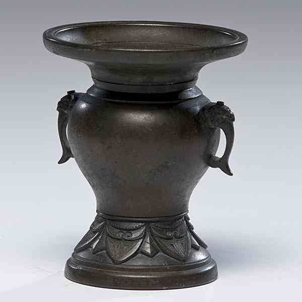 Appraisal: Japanese Bronze Vase Japan Meiji period A bulbous vase with