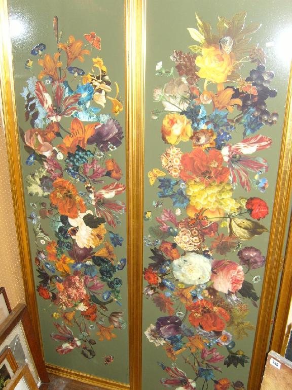 Appraisal: A pair of large panels for a -fold screen with