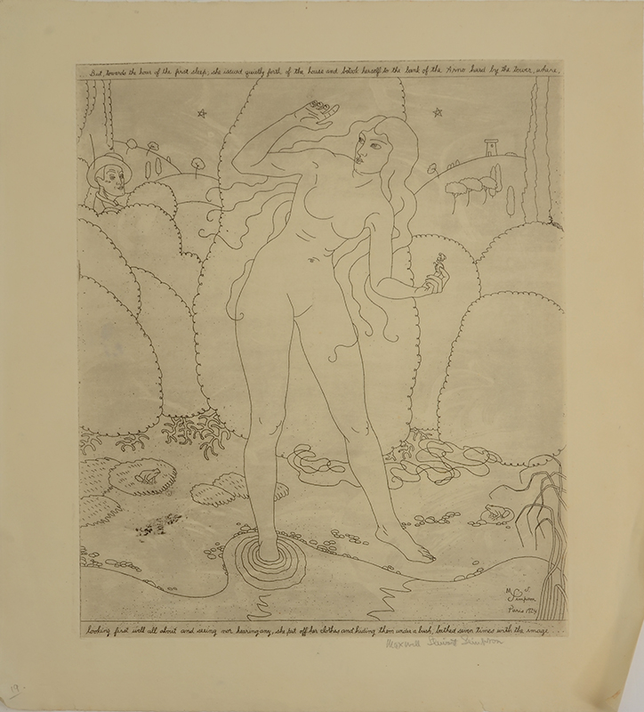 Appraisal: SIMPSON Maxwell American - ''Etching of a Young Nude Beauty