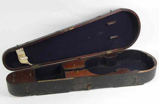 Appraisal: A th Century violin case with fitted mahogany interior