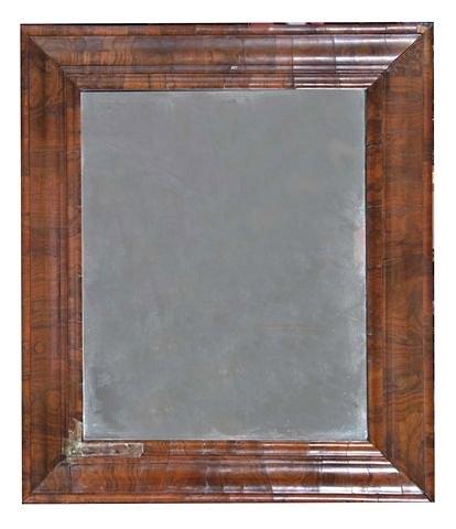 Appraisal: A WILLIAM AND MARY WALNUT CUSHION FRAME WALL MIRROR with