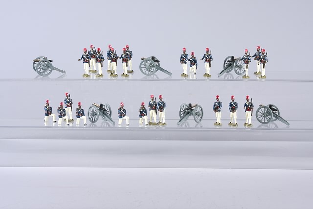 Appraisal: A similar lot of metal figures representing Egyptian Artillerymen together