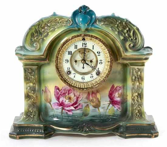 Appraisal: Ansonia Royal Bonn La Orb mantle clock circa - ornate