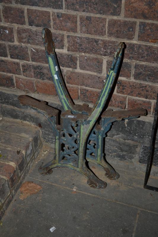 Appraisal: A PAIR OF CAST IRON BENCH SEAT ENDS