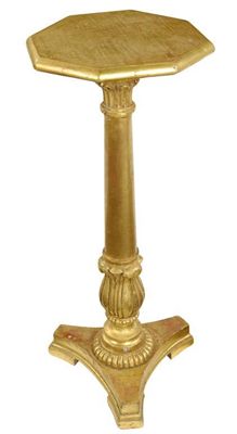 Appraisal: A th century continental giltwood torchere on a leaf carved