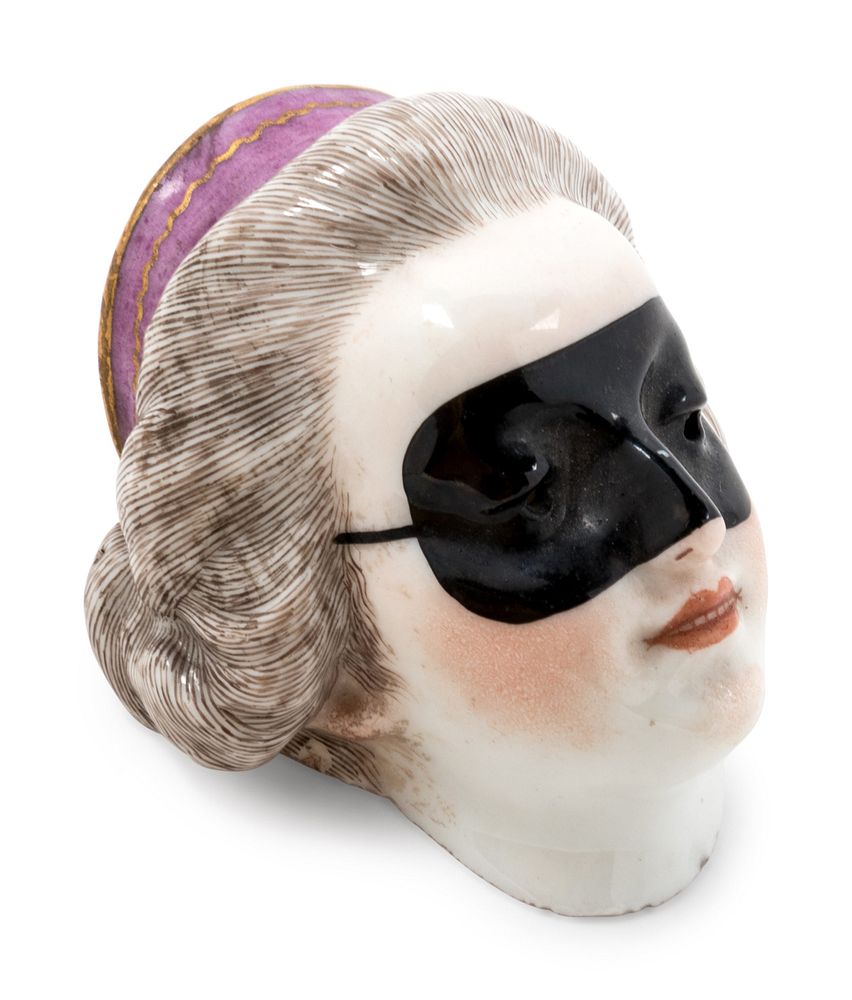 Appraisal: A Vienna Painted Porcelain Head of a Masquerade Lady A