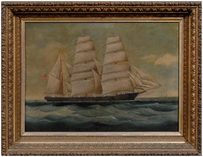 Appraisal: th century maritime painting portrait of a sailing vessel with