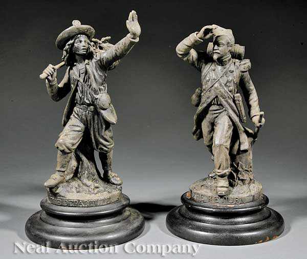 Appraisal: A Rare Pair of Cornelius and Baker Patinated Metal Figures