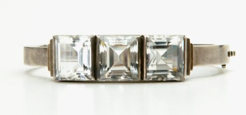 Appraisal: KARL EDVIN WIWEN NILSSON Emerald-cut rock crystal and sterling silver