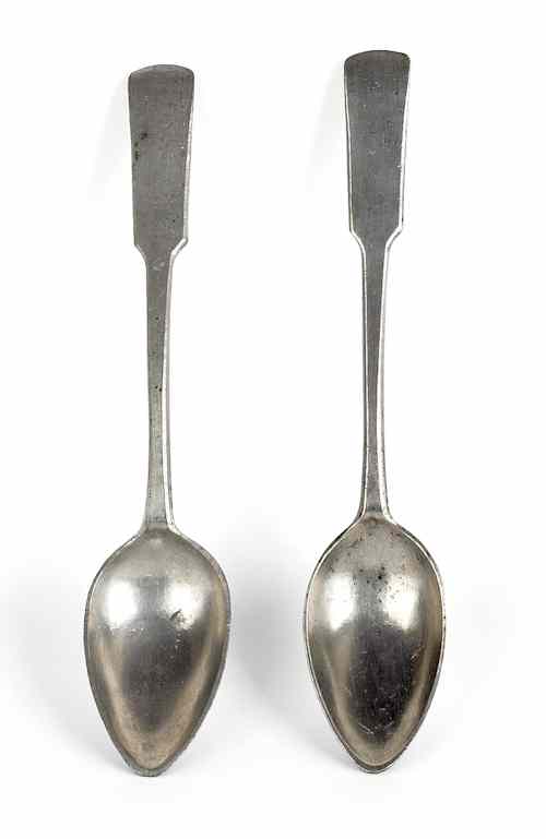 Appraisal: Peter Derr Berks County Pennsylvania - pair of pewter tablespoons