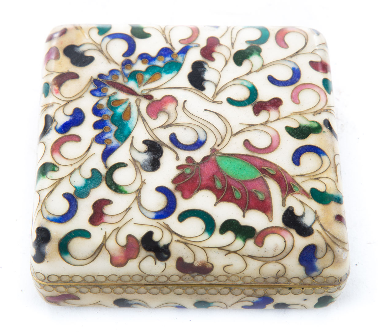 Appraisal: Chinese cloisonne desk box first half- th century butterfly and