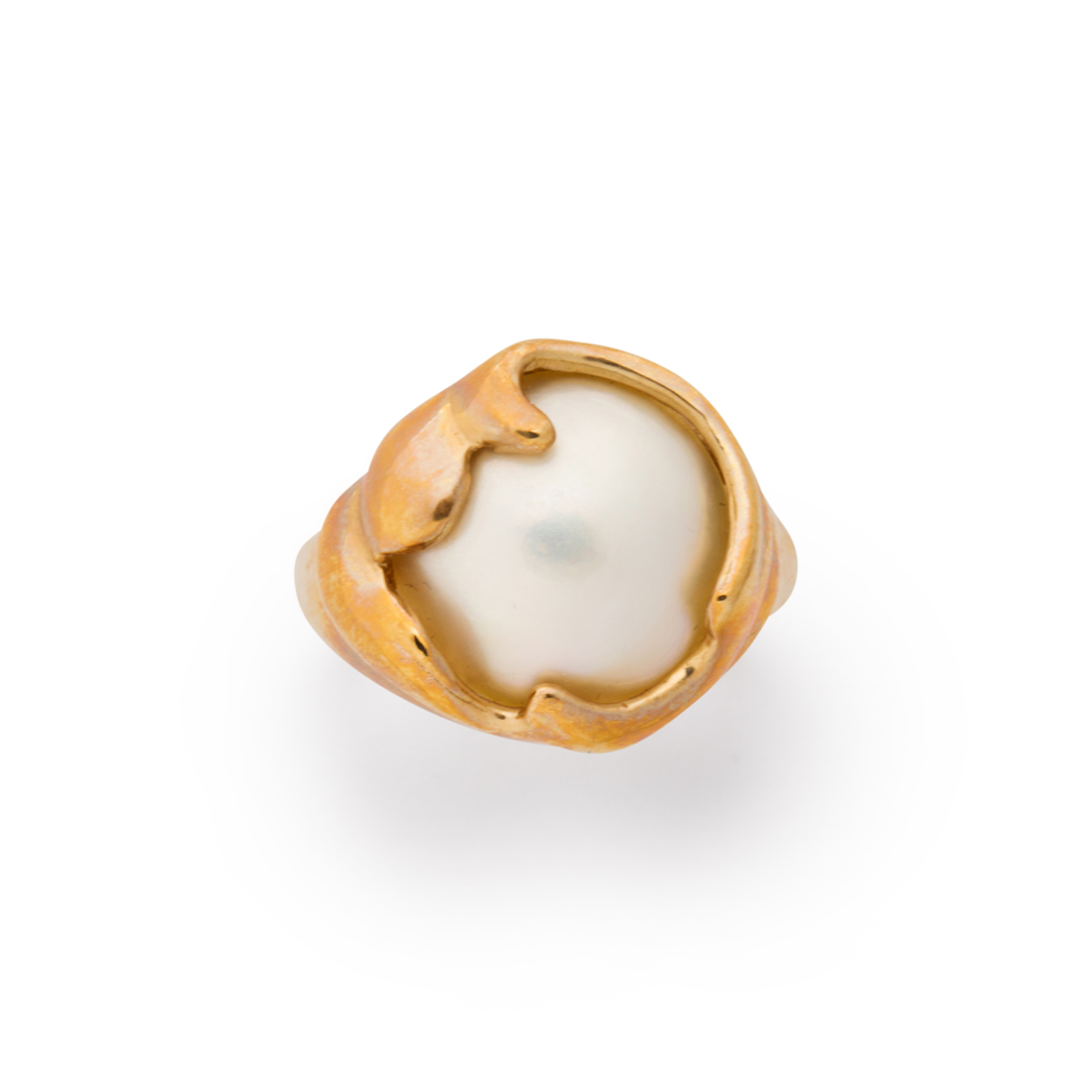 Appraisal: A MAB PEARL AND TEN KARAT GOLD RING A mab