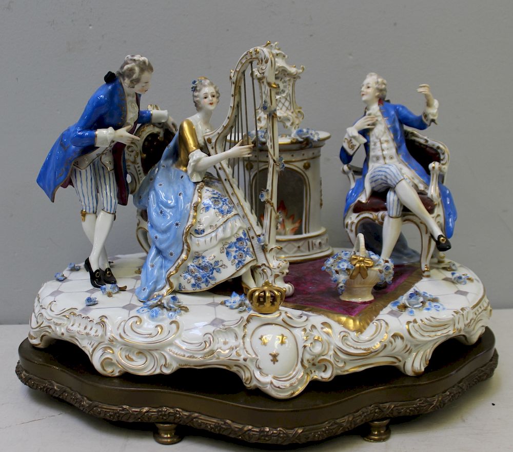 Appraisal: DRESDEN Signed Porcelain Grouping From a Shelton CT estate -