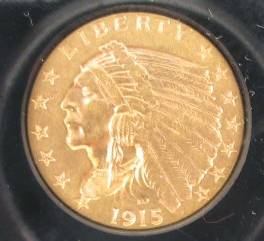 Appraisal: U S TWO AND ONE-HALF DOLLAR GOLD COIN Indian head