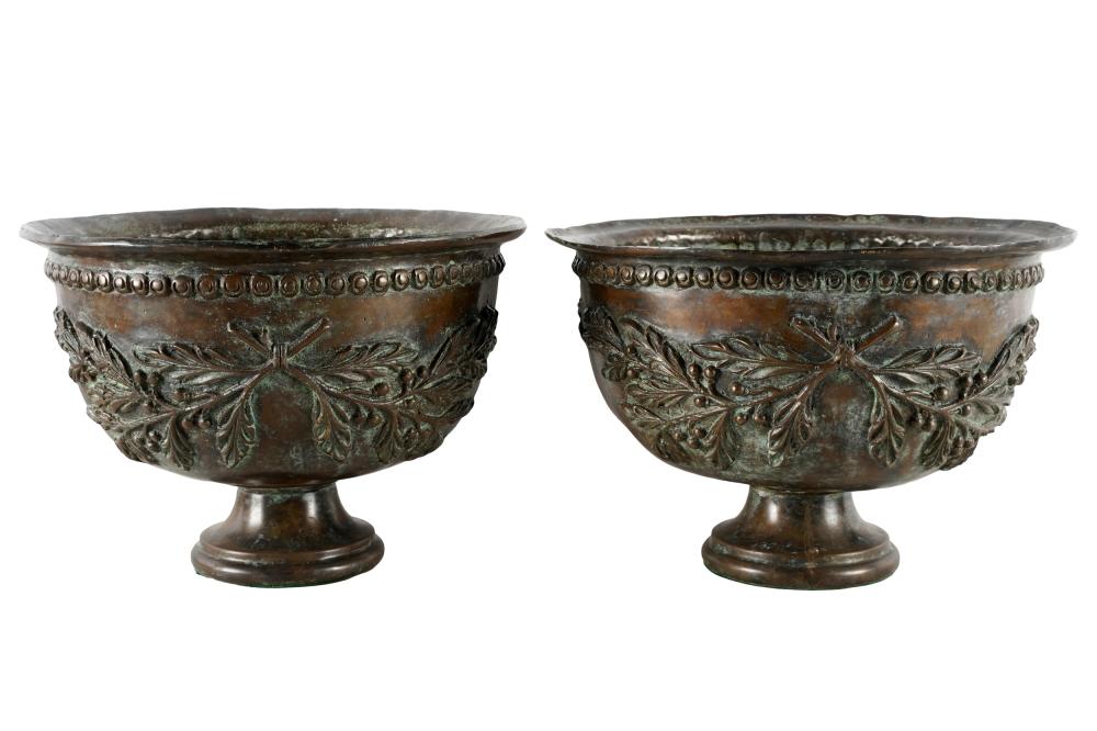 Appraisal: TWO BRONZE FOOTED BOWLSrelief-decorated with laurel sprays Condition weighted one