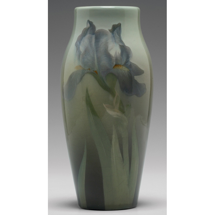 Appraisal: Beautiful Rookwood vase Iris glaze with a nicely painted iris