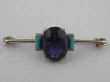 Appraisal: Cartier a French hallmarked amethyst and turquoise brooch signed Cartier