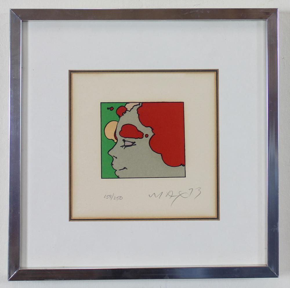 Appraisal: PETER MAX New York Germany born lithograph Being Content face