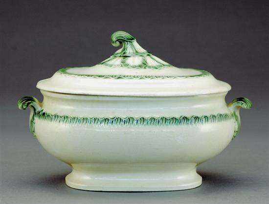 Appraisal: English green Feather Edge pearlware tureen late th early th