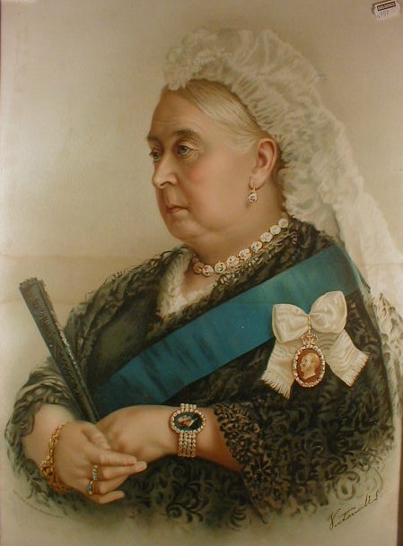 Appraisal: A gilt framed colour print of Queen Victoria