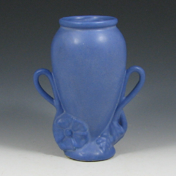 Appraisal: Niloak Matte Blue Floral Vase - Mint Niloak matte blue