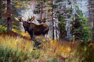 Appraisal: Moose in a Landscape by Carl Rungius Carl Rungius -