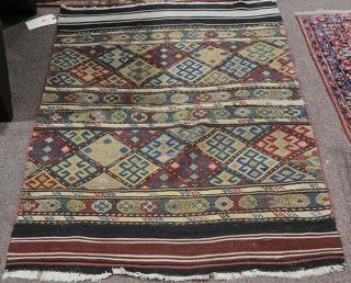 Appraisal: Turkish kilim carpet ' x ' Turkish kilim carpet '