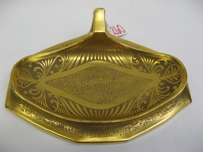 Appraisal: PICKARD CHINA PORCELAIN SERVING DISH gold embossed with wide band