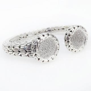 Appraisal: John Hardy Sterling Silver Karat White Gold and Pave Set