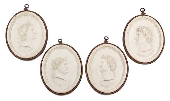 Appraisal: A Set of Four Italian Marble Plaques Height inches A