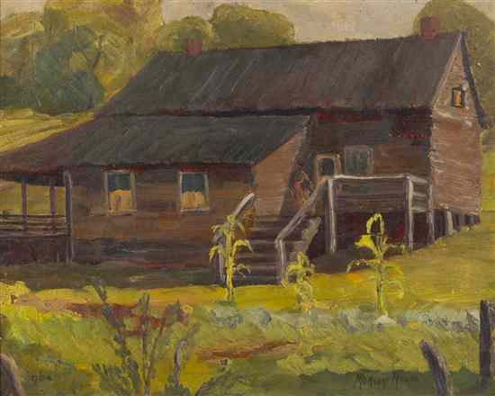 Appraisal: Morley Hicks American - Mill Run PA oil on masonite